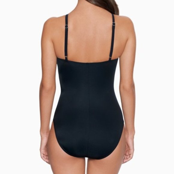 Magicsuit by Miraclesuit Jill Palm Desert Swimsuit 1-PC Black Multi Size 10 NEW - Picture 3 of 11